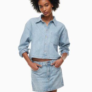 Denim Forum The ‘90s Carla Oversized Denim Shirt XL Bleu Taboo